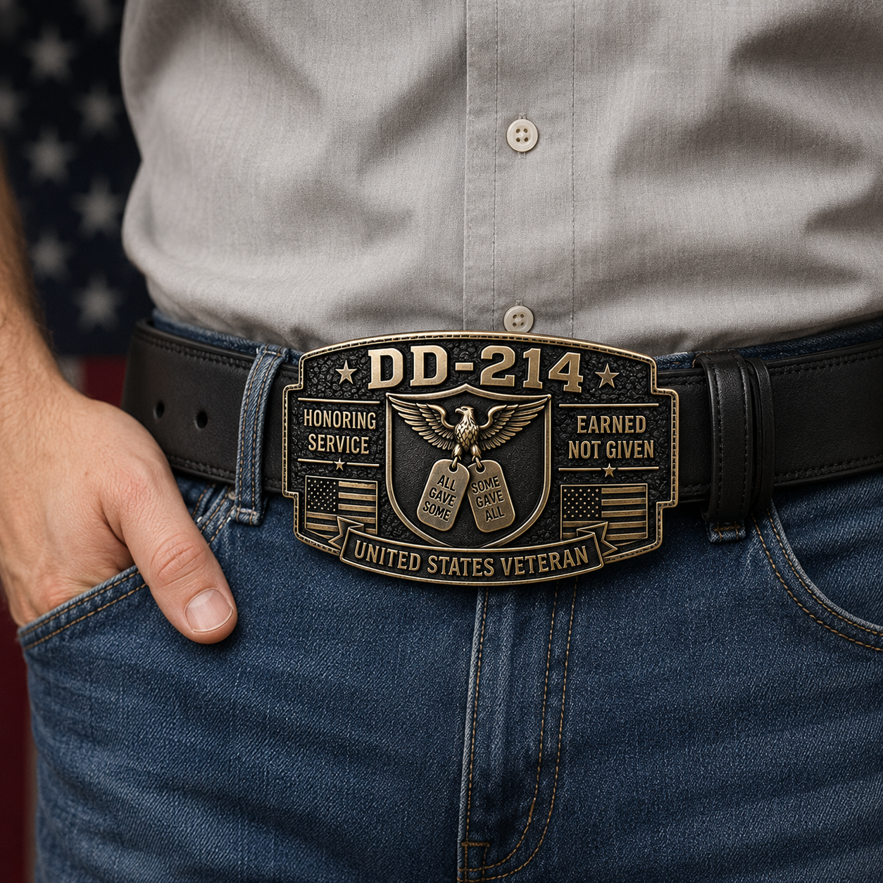 🎖️DD-214 Veteran Honor Belt Buckle - Crafted By VETERAN 'Robert Smith' SVOZK®