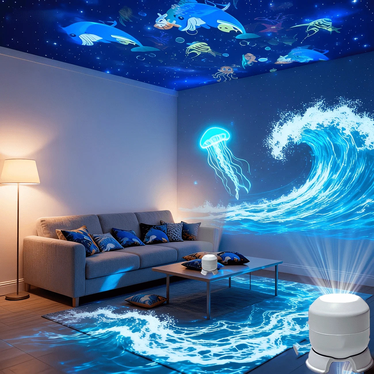 🔥Last day 70%off丨REBYIPO® Night Light Projector — Smart 5D Holographic Starry Sky & Ocean Projector 🌠