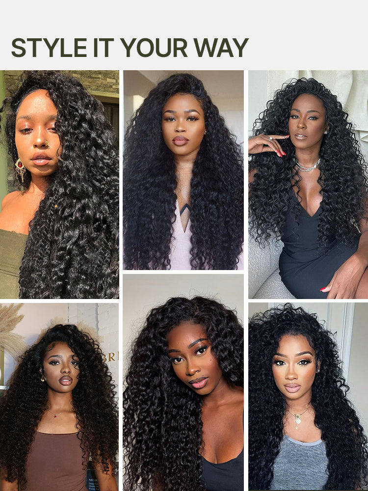 Frodio SVOZK® Blend Human Hair Shaggy Waves 3-in-1 Half Wig Ready to Wear