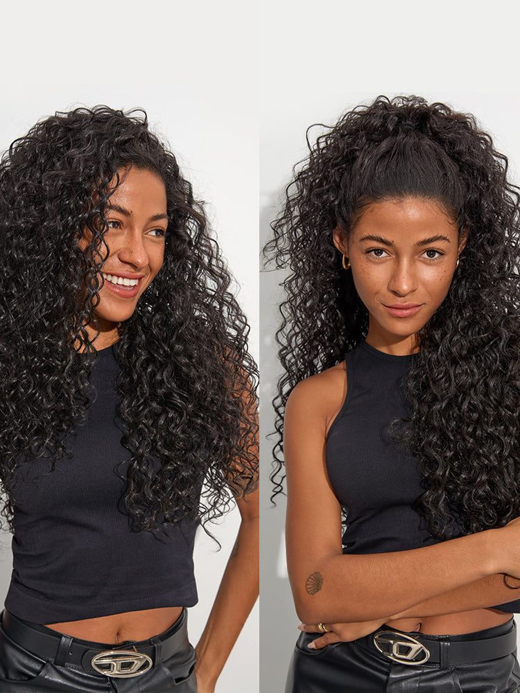Frodio SVOZK® Blend Human Hair Shaggy Waves 3-in-1 Half Wig Ready to Wear