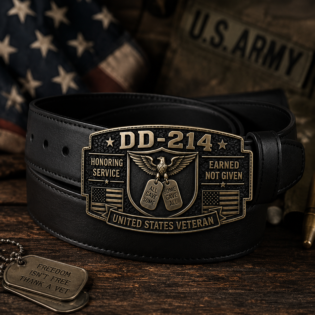 🎖️DD-214 Veteran Honor Belt Buckle - Crafted By VETERAN 'Robert Smith' SVOZK®
