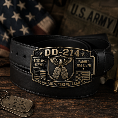 🎖️DD-214 Veteran Honor Belt Buckle - Crafted By VETERAN 'Robert Smith' SVOZK®