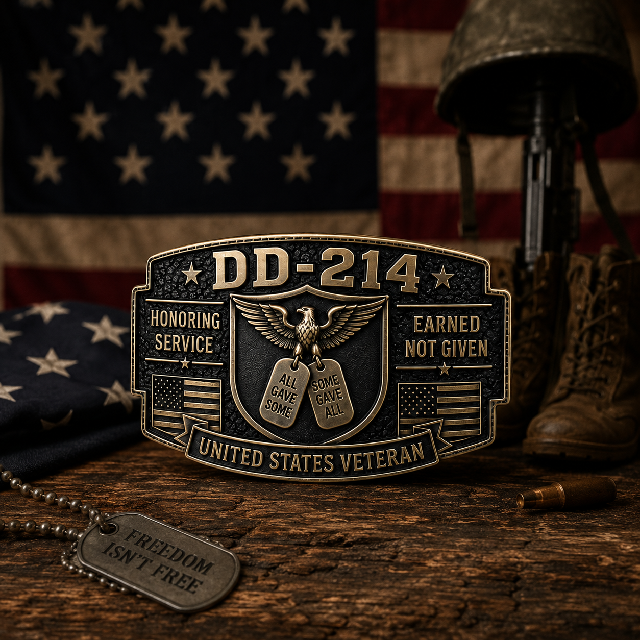 🎖️DD-214 Veteran Honor Belt Buckle - Crafted By VETERAN 'Robert Smith' SVOZK®