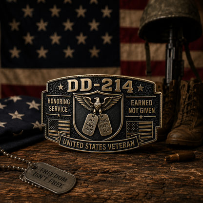 🎖️DD-214 Veteran Honor Belt Buckle - Crafted By VETERAN 'Robert Smith' SVOZK®