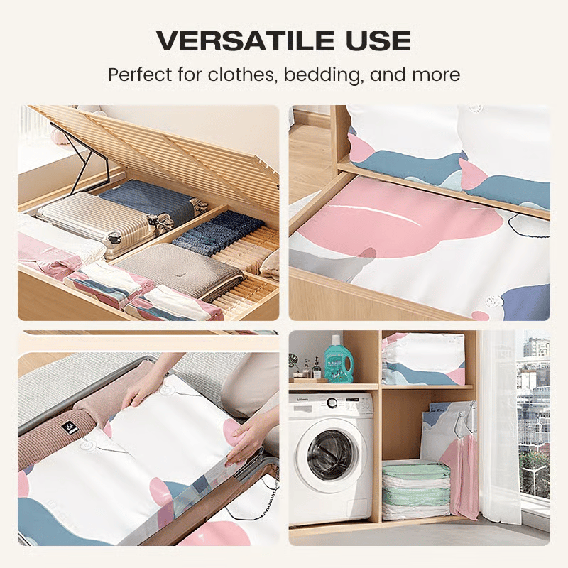 Large-capacity no-pump vacuum storage bag