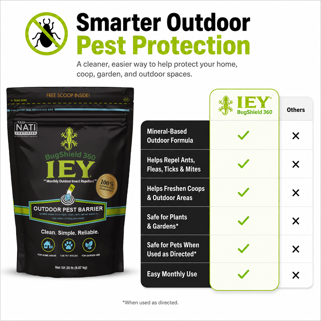 𝐎𝐟𝐟𝐢𝐜𝐢𝐚𝐥 𝐁𝐫𝐚𝐧𝐝 𝐒𝐭𝐨𝐫𝐞 |🛡️IEY® BugShield 360 Non-Toxic Outdoor Insect Repellent Powder – Safe for Yards, Gardens, Coops & Pet Areas