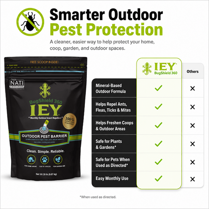 𝐎𝐟𝐟𝐢𝐜𝐢𝐚𝐥 𝐁𝐫𝐚𝐧𝐝 𝐒𝐭𝐨𝐫𝐞 |🛡️IEY® BugShield 360 Non-Toxic Outdoor Insect Repellent Powder – Safe for Yards, Gardens, Coops & Pet Areas