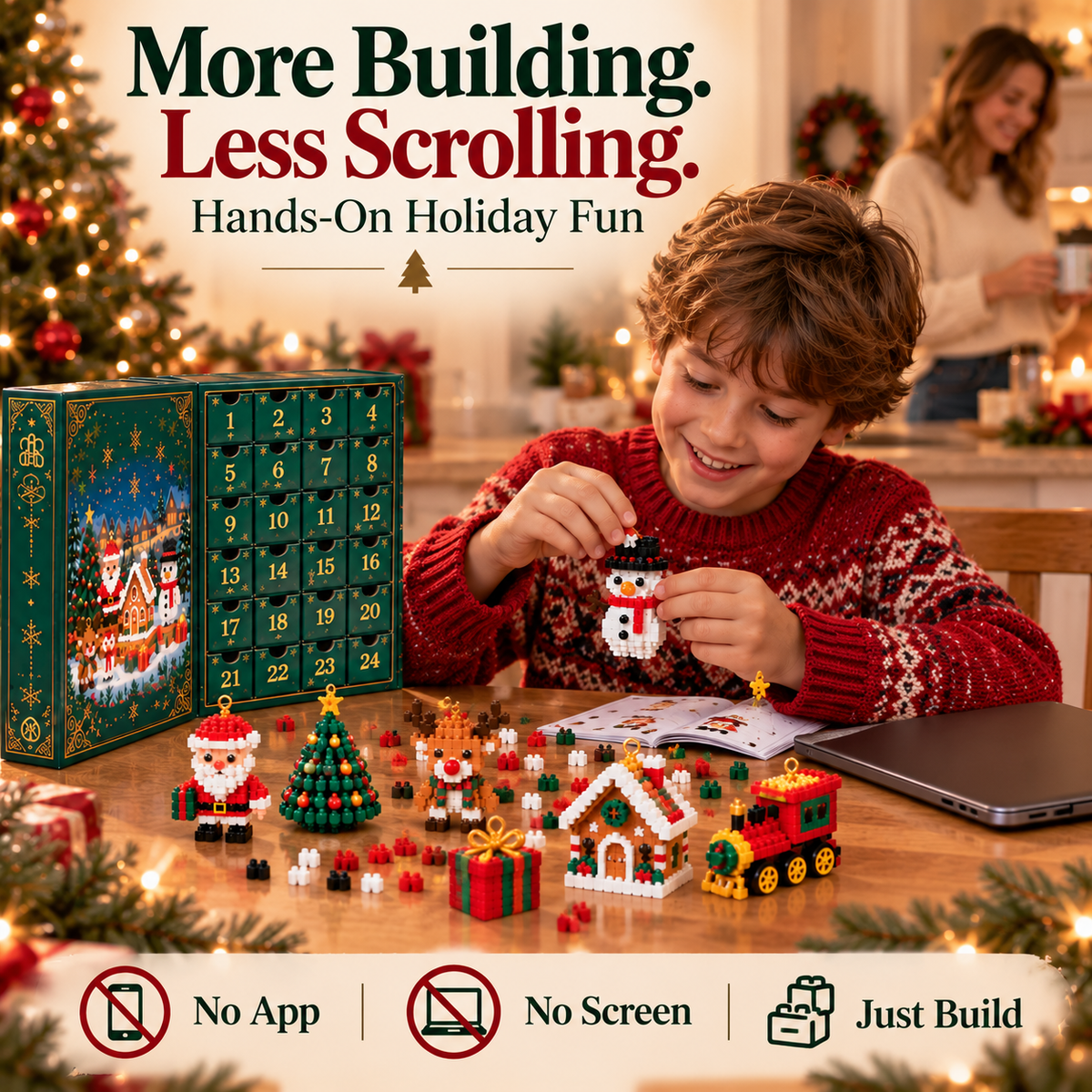 Toaimer®🎅 Christmas Countdown Brick Building Advent Calendar For Families