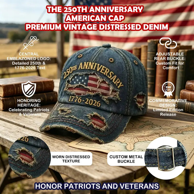 🔥Hot Sell 🇺🇸 Limited Edition ✨2026 USA 250th Anniversary Patriotic Hat – Vintage Heritage Baseball Cap (1776–2026) Paiduis®
