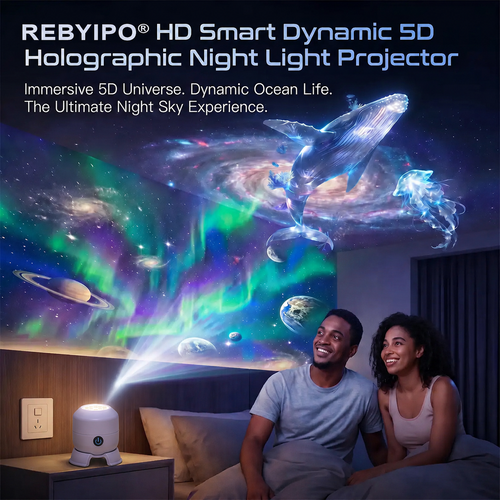 🔥Last day 70%off丨REBYIPO® Night Light Projector — Smart 5D Holographic Starry Sky & Ocean Projector 🌠