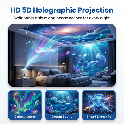 🔥Last day 70%off丨REBYIPO® Night Light Projector — Smart 5D Holographic Starry Sky & Ocean Projector 🌠