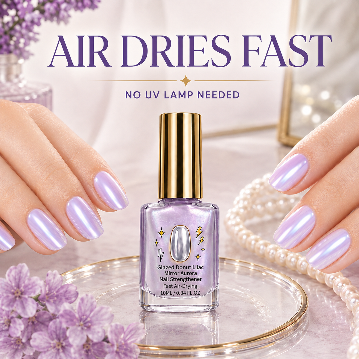 GarageLine® Lilac Glossy Mirror Nail Strengthener