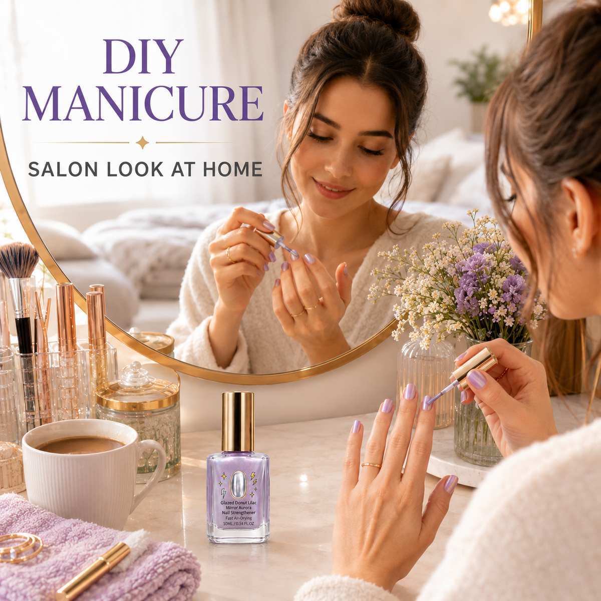 GarageLine® Lilac Glossy Mirror Nail Strengthener