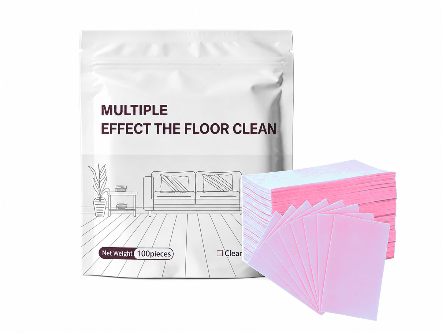 Pink-Wild Rose Mallow floor cleaning sheets pack