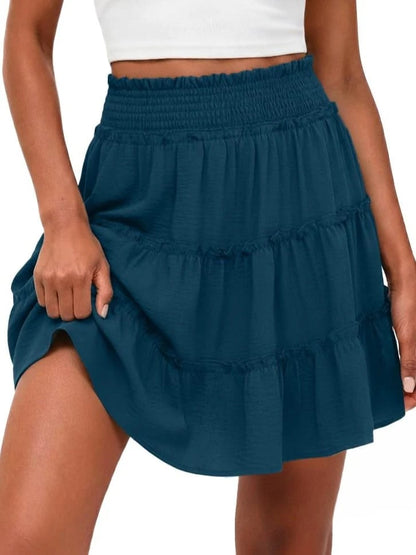 Women's Casual High-Waisted Ruffle Tiered Flowy Mini Skort - image 6