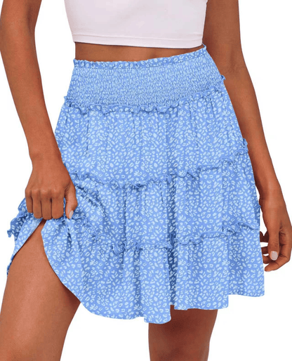 Women's Casual High-Waisted Ruffle Tiered Flowy Mini Skort - image 12