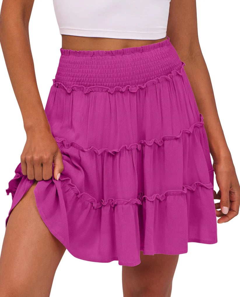 Women's Casual High-Waisted Ruffle Tiered Flowy Mini Skort - image 13