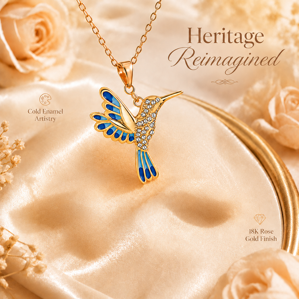 🔥 Final Day: 75% OFF!! | CZTICLE® 🦜 2026 Brand New Upgrade 💥 Exquisite Diamond-Embellished Hummingbird Necklace