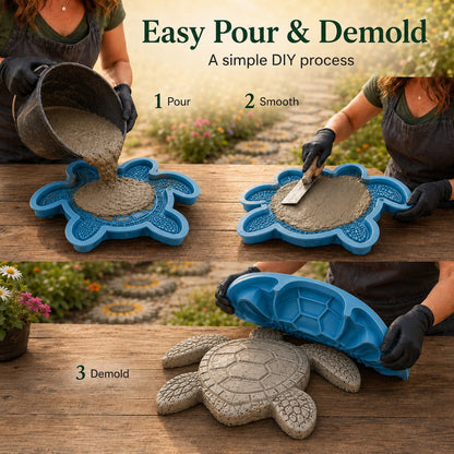 Three step pour smooth and demold process