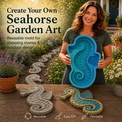 Seahorse reusable garden art mold