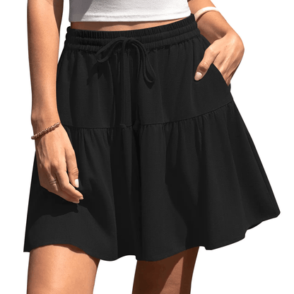 Women's High Waist Drawstring Tiered Skort - image 7