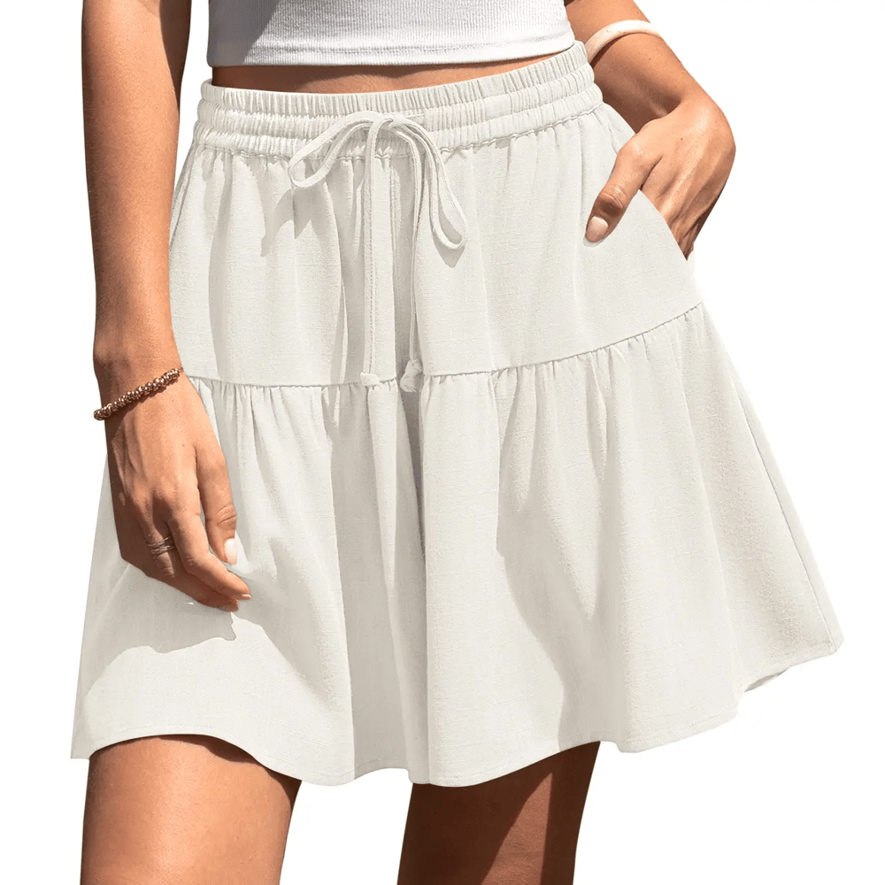 Women's High Waist Drawstring Tiered Skort - image 8