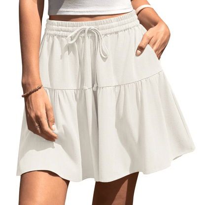 Women's High Waist Drawstring Tiered Skort - image 8