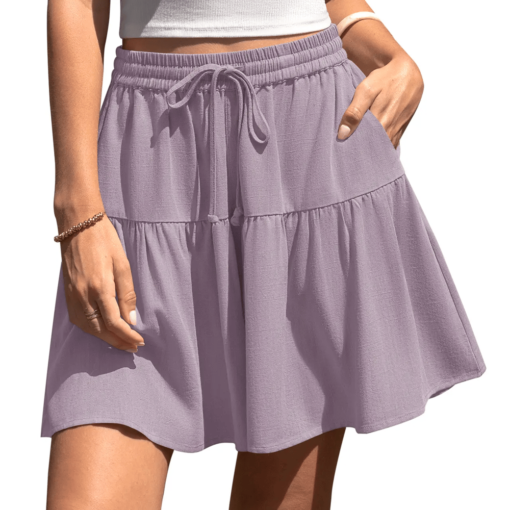 Women's High Waist Drawstring Tiered Skort - image 9