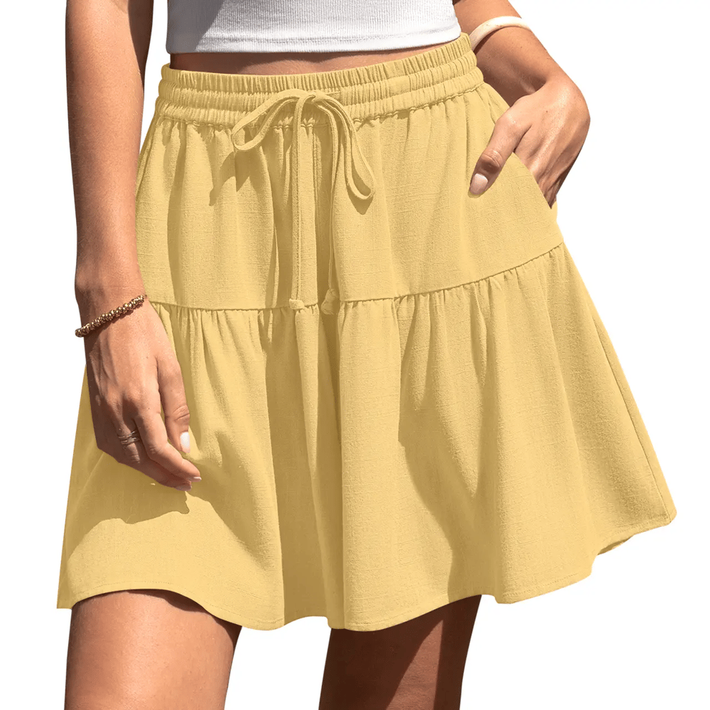 Women's High Waist Drawstring Tiered Skort - image 11