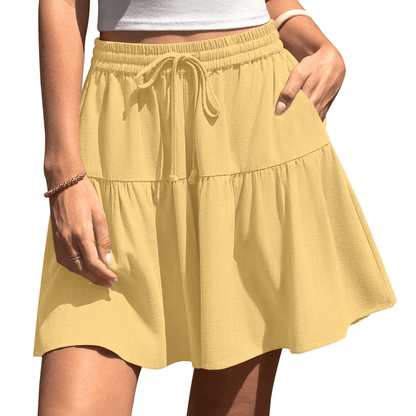 Women's High Waist Drawstring Tiered Skort - image 11